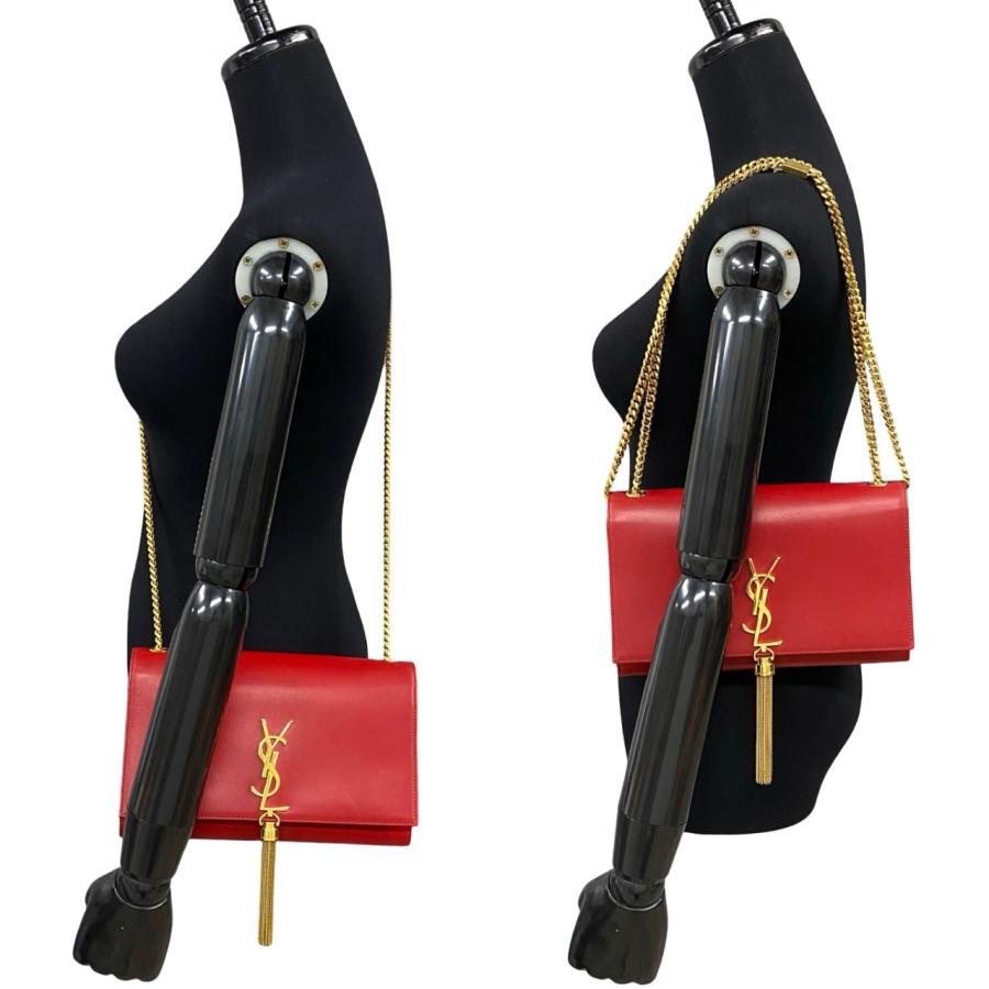 極 美品 SAINT LAURENT PARIS サンローランパリ ケイト YSL ロゴ 金具
