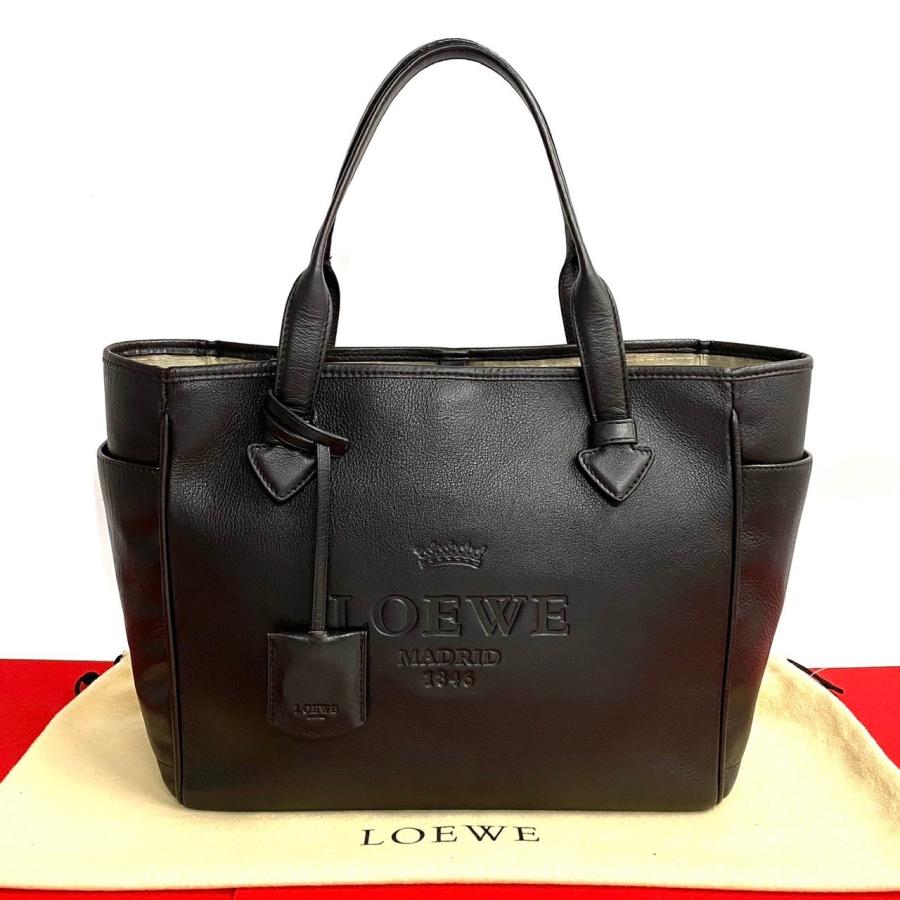 LOEWE 極 美品 袋付 ロエベ ヘリテージ ロゴ 刻印 レザー 本革 LOEWE 極 美品 袋付 ロエベ ヘリテージ ロゴ 刻印 レザー 本革