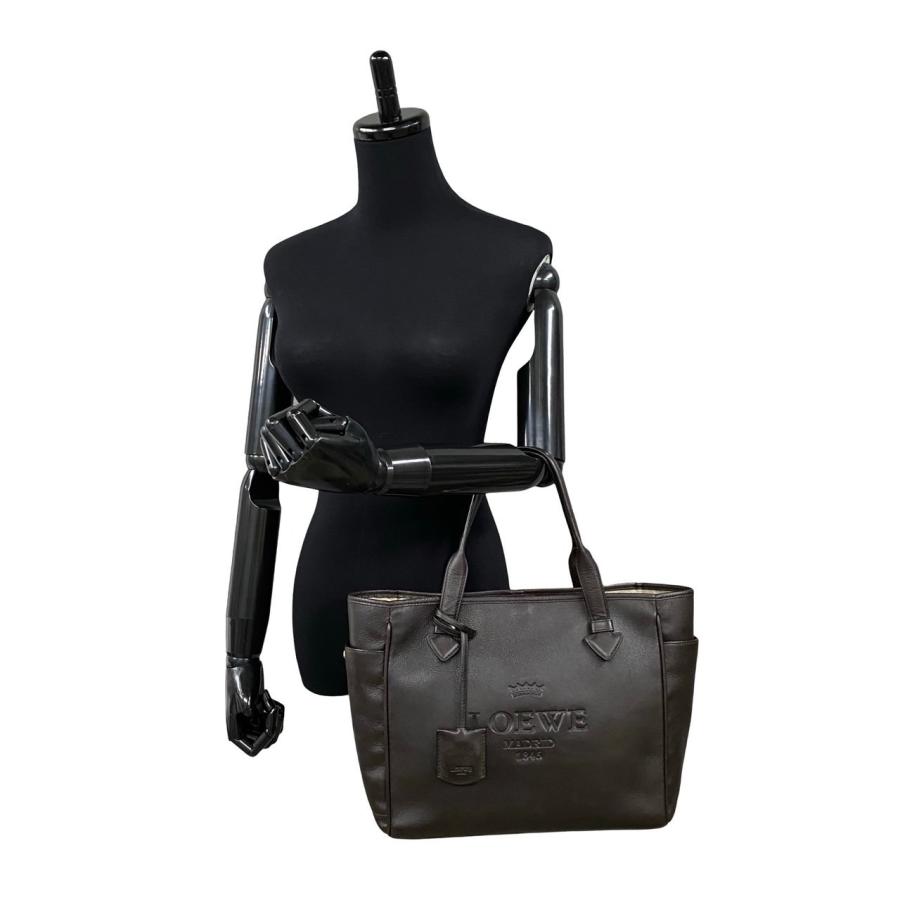 LOEWE 極 美品 袋付 ロエベ ヘリテージ ロゴ 刻印 レザー 本革 LOEWE 極 美品 袋付 ロエベ ヘリテージ ロゴ 刻印 レザー 本革