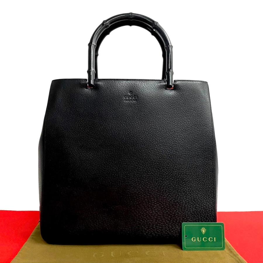 GUCCI ほぼ未使用 希少品 袋付き グッチ バンブー レザー 本革