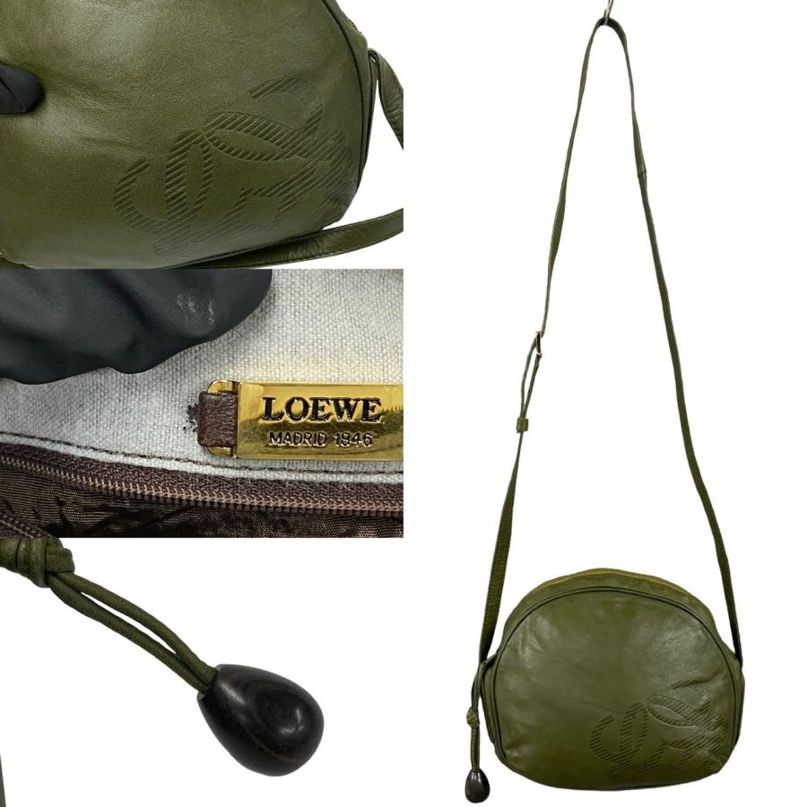LOEWE 極 美品 希少品 ロエベ ヴィンテージ アナグラム ロゴ ナッパ  
