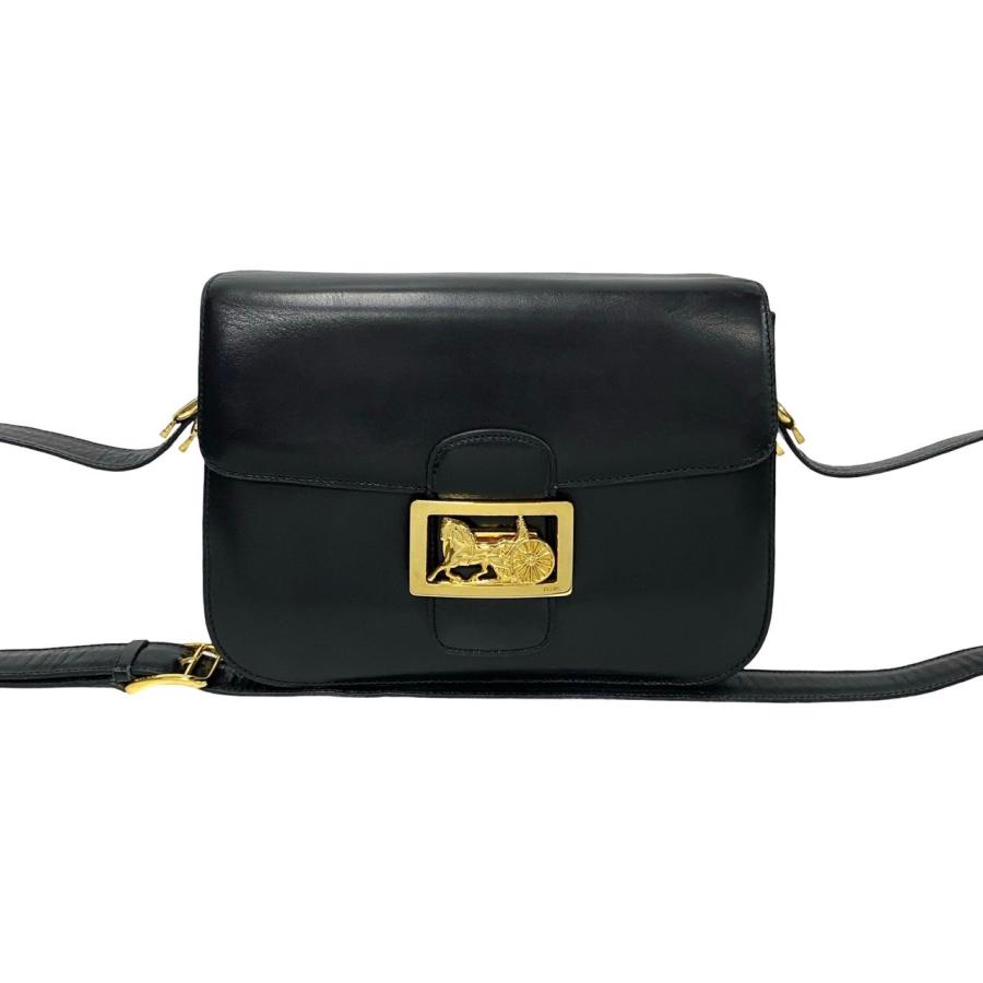 CELINE（セリーヌ） 極 美品 ヴィンテージ ロゴ 馬車金具 カーフ