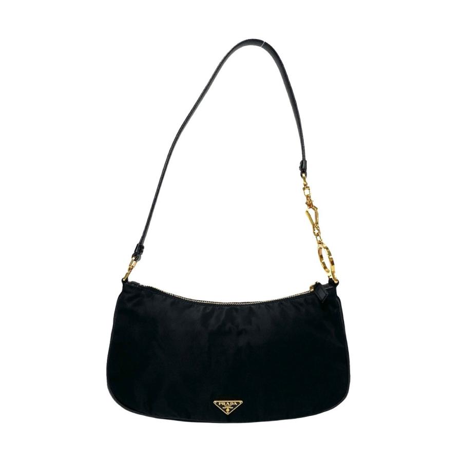 PRADA 極 美品 プラダ 三角ロゴ 金具 ナイロン レザー セミ ワン PRADA 極 美品 プラダ 三角ロゴ 金具 ナイロン レザー セミ ワン