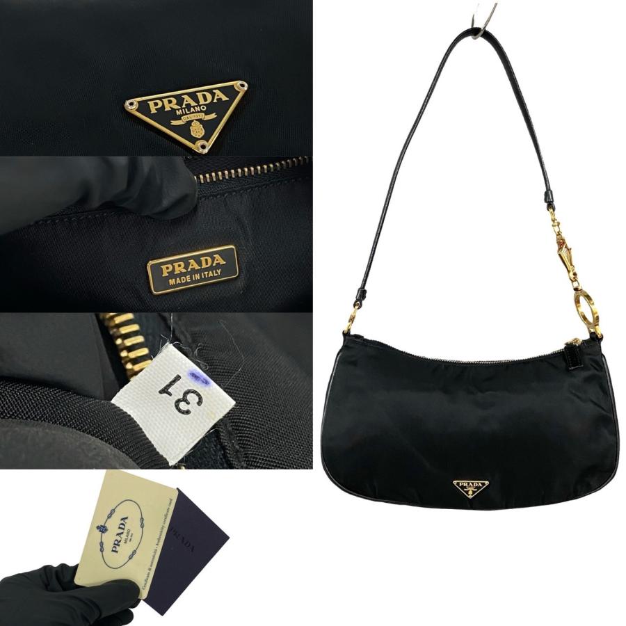 PRADA 極 美品 プラダ 三角ロゴ 金具 ナイロン レザー セミ ワン PRADA 極 美品 プラダ 三角ロゴ 金具 ナイロン レザー セミ ワン