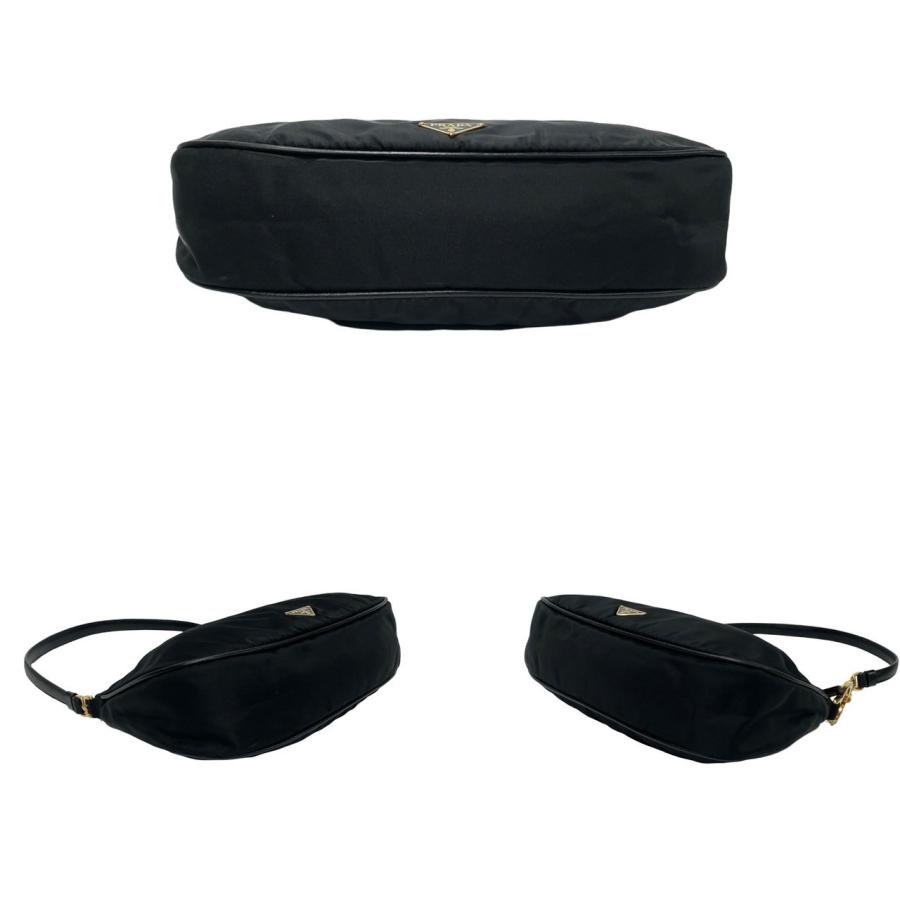 PRADA 極 美品 プラダ 三角ロゴ 金具 ナイロン レザー セミ ワン PRADA 極 美品 プラダ 三角ロゴ 金具 ナイロン レザー セミ ワン