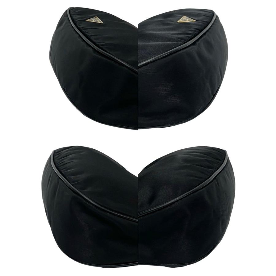 PRADA 極 美品 プラダ 三角ロゴ 金具 ナイロン レザー セミ ワン PRADA 極 美品 プラダ 三角ロゴ 金具 ナイロン レザー セミ ワン