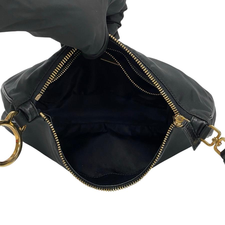 PRADA 極 美品 プラダ 三角ロゴ 金具 ナイロン レザー セミ ワン PRADA 極 美品 プラダ 三角ロゴ 金具 ナイロン レザー セミ ワン