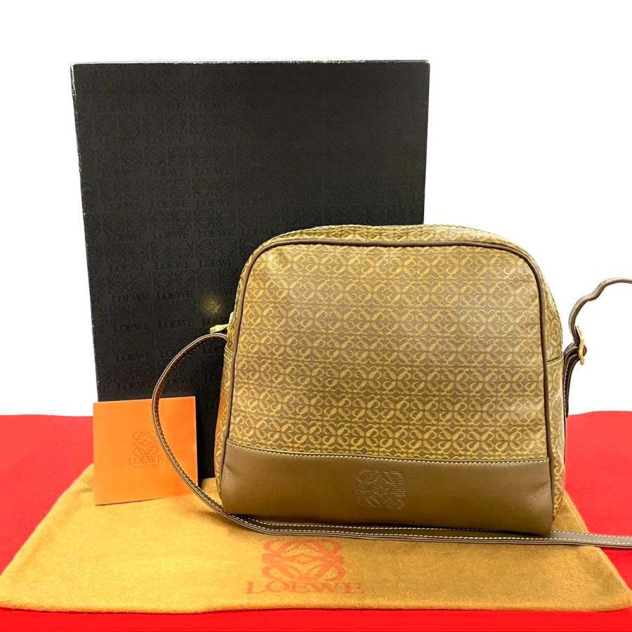 極 美品 希少品 箱付き LOEWE ロエベ ヴィンテージ アナグラム ロゴ 総  