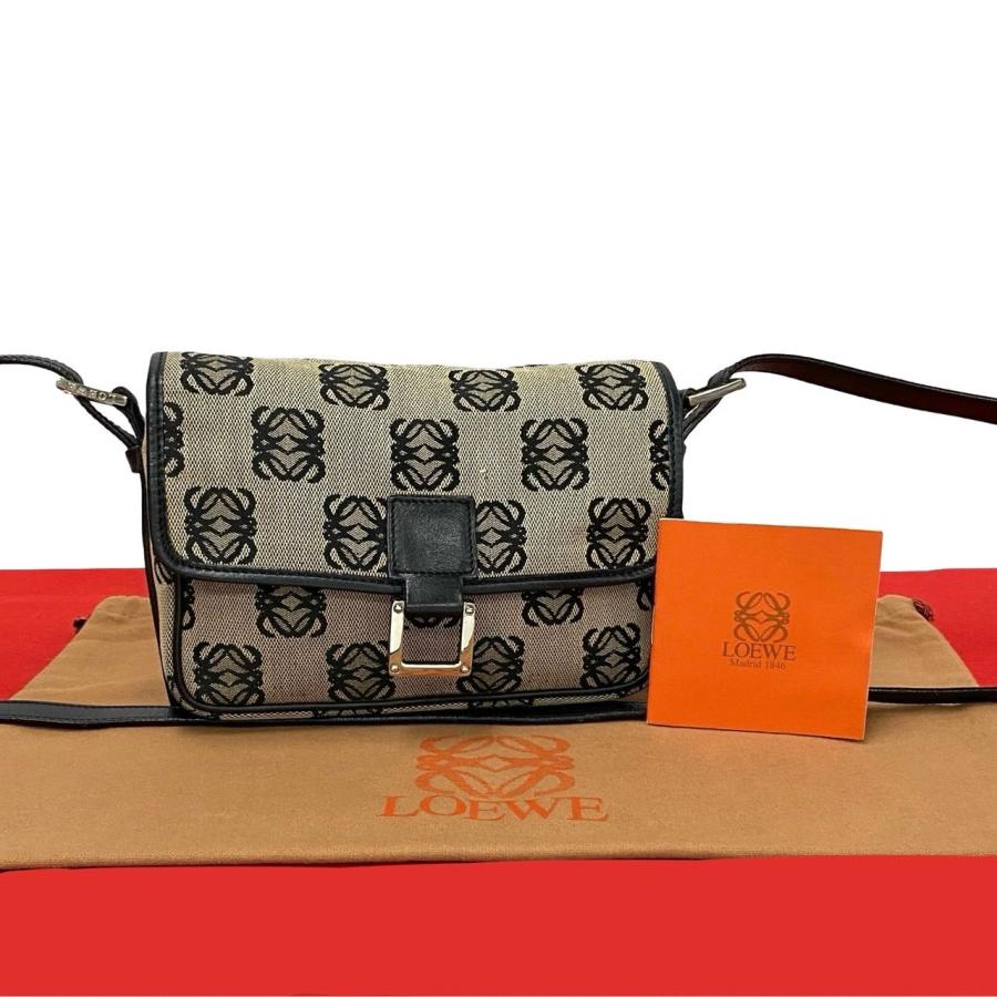 LOEWE（ロエベ） 極 美品 希少品 アナグラム ロゴ 総柄 キャンバス