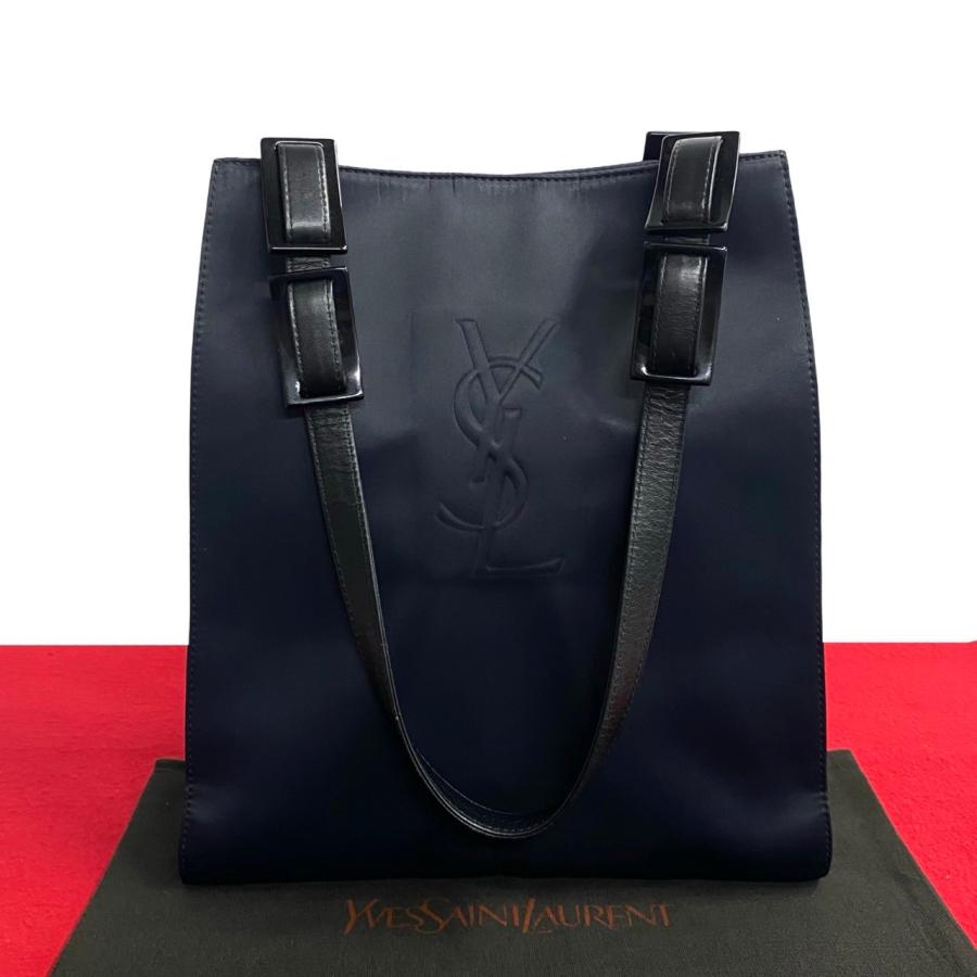 極 美品 袋付き YVES SAINT LAURENT イヴサンローラン YSL ロゴ  