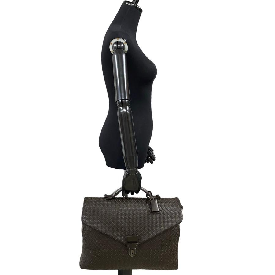 ボッテガヴェネタ ビジネスバッグ イントレチャート 鍵付き ブラウン