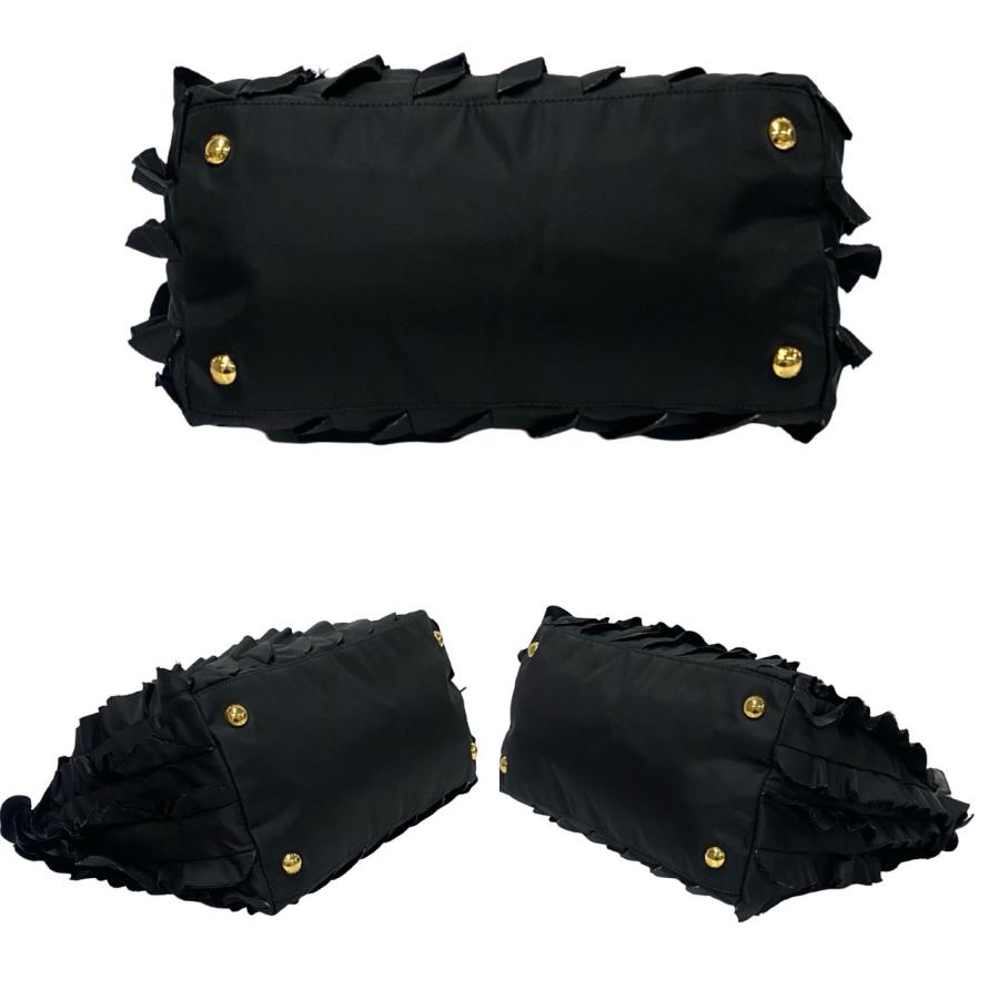 PRADA ほぼ未使用 希少品 カード付 プラダ フリル ロゴ 金具 PRADA ほぼ未使用 希少品 カード付 プラダ フリル ロゴ 金具