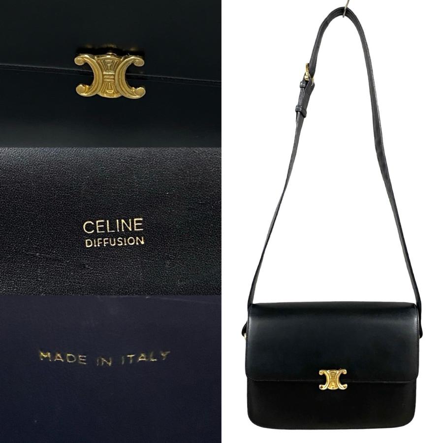 CELINE 極 美品 セリーヌ ヴィンテージ トリオンフ ロゴ 金具 CELINE 極 美品 セリーヌ ヴィンテージ トリオンフ ロゴ 金具