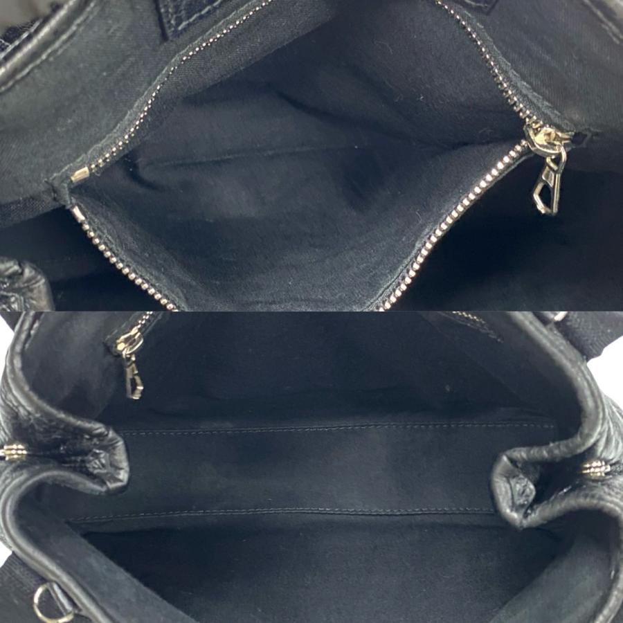 極 美品 BALENCIAGA バレンシアガ ネイビーカバス XS ロゴ レザー 2way ショルダーバッグ ハンドバッグ ミニ トートバッグ ブラック 77706 BALENCIAGA（バレンシアガ） 極 美品 ネイビーカバス XS ロゴ レザー