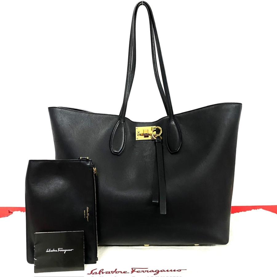 ✨美品✨【サルバトーレフェラガモ】トートバッグ ブラック オール