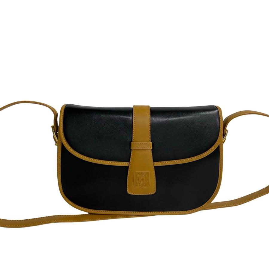 CELINE ほぼ未使用 セリーヌ ヴィンテージ トリオンフ ロゴ エンボス 