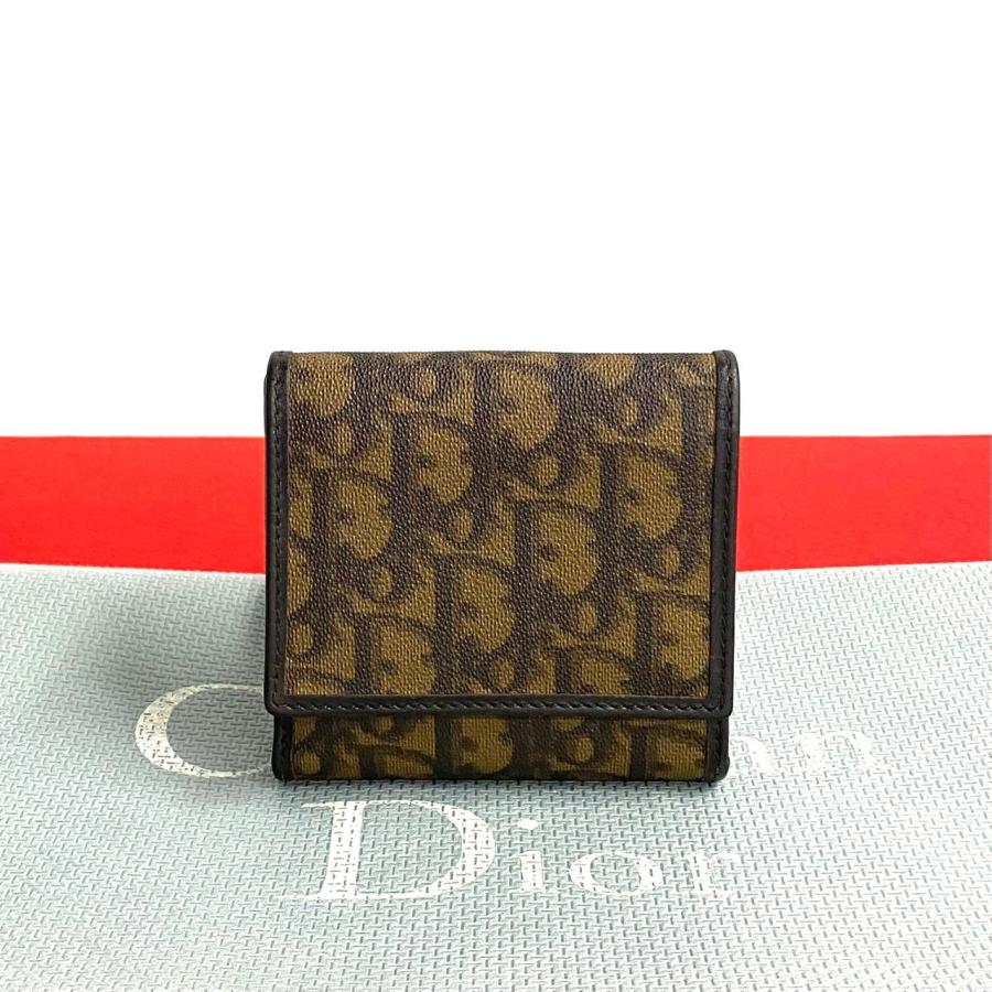 極 美品 希少品 Christian Dior ディオール トロッター柄 レザー 本革 