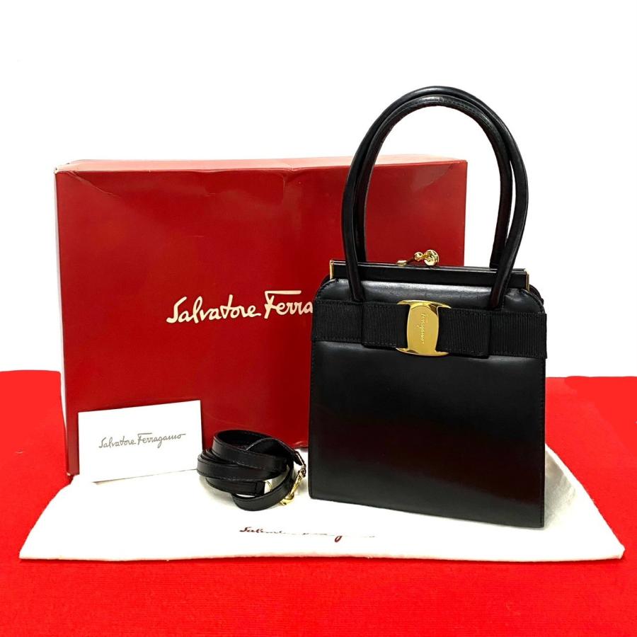 極 美品 箱 袋付 Salvatore Ferragamo サルヴァトーレフェラガモ 