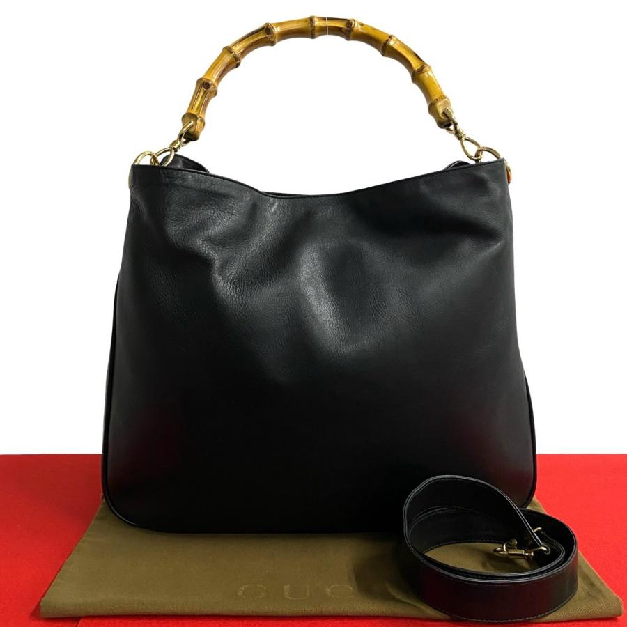 GUCCI 極 美品 グッチ オールドグッチ ヴィンテージ バンブー レザー 