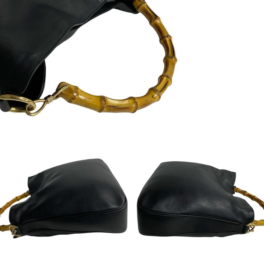GUCCI 極 美品 グッチ オールドグッチ ヴィンテージ バンブー レザー 