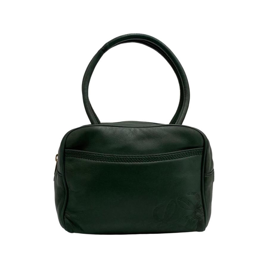 極 美品 保存袋付き LOEWE ロエベ アナグラム ロゴ ナッパレザー 本革 