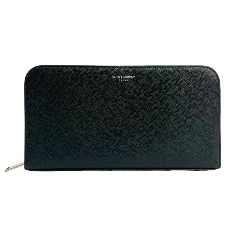 ⭐極美品⭐SAINT LAURENT ラウンドzip ブラックレザー 長財布 極 美品 希少品 SAINT LAURENT PARIS サンローランパリ ロゴ レザー 本