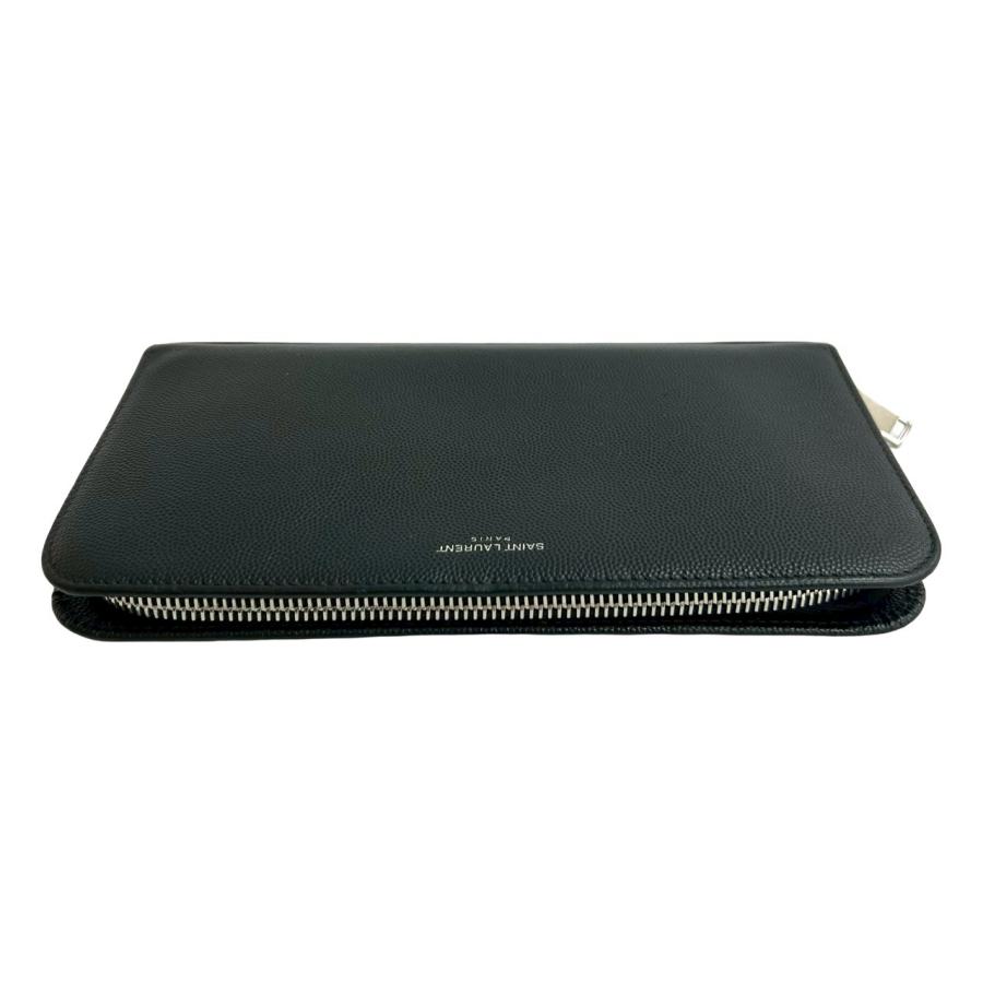 美品 サンローラン カサンドラ エンボスロゴ 2つ折り財布 ラウンドファスナー SAINT LAURENT サンローラン 二つ折り財布 485630 0SX0E メンズ