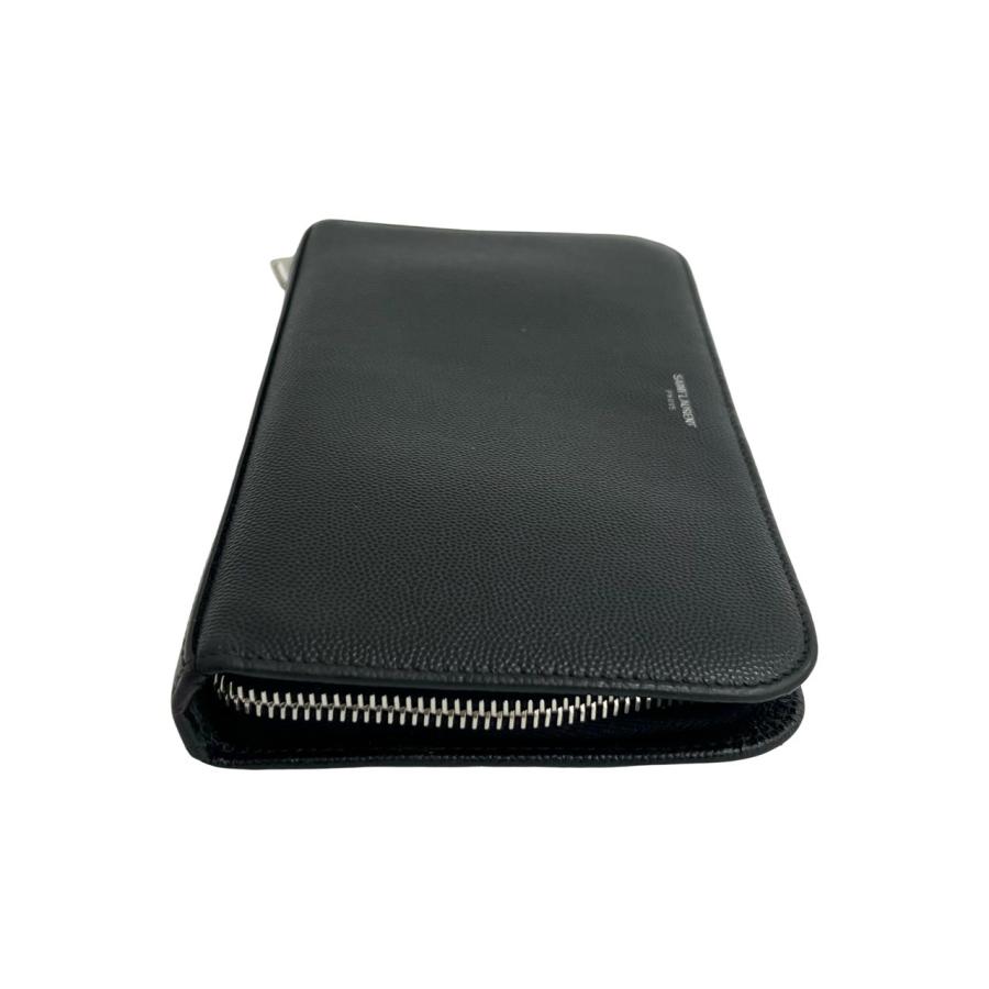 極美品✨イヴ・サンローラン レザー ロゴ 長財布 ウォレット 札入れ カード 黒 極 美品 希少品 SAINT LAURENT PARIS サンローランパリ ロゴ レザー 本