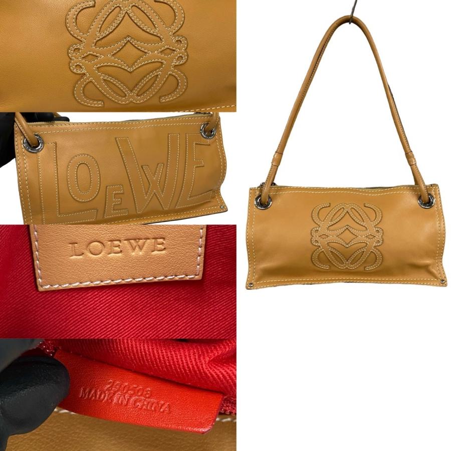 LOEWE 極 美品 袋付き ロエベ アナグラム ロゴ レザー 本革