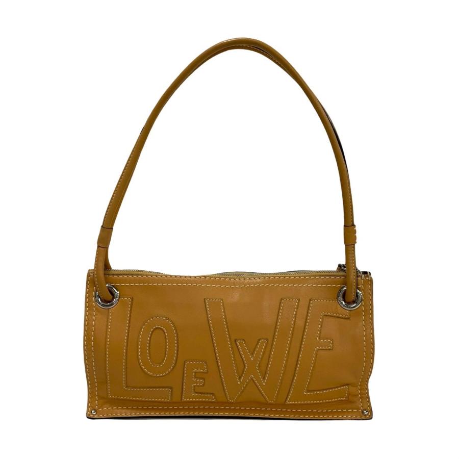 LOEWE 極 美品 袋付き ロエベ アナグラム ロゴ レザー 本革