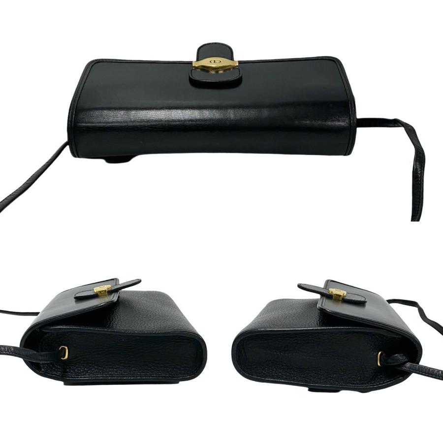 極 美品 Christian Dior ディオール ヴィンテージ CD ロゴ 金具 レザー 
