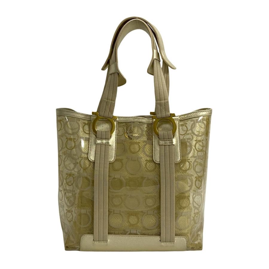 Salvatore Ferragamo メタリックゴールド トートバッグ 極 美品 袋付 Salvatore Ferragamo サルヴァトーレフェラガモ