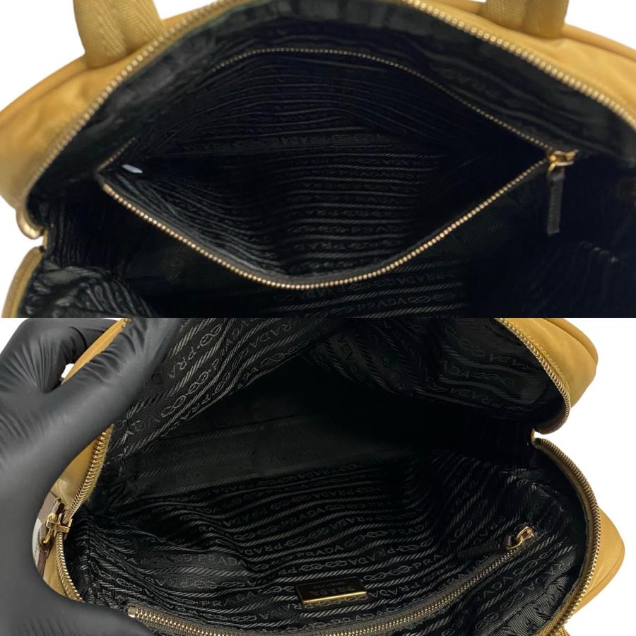 PRADA 極 美品 プラダ 三角ロゴ プレート 金具 ナイロン レザー PRADA 極 美品 プラダ 三角ロゴ プレート 金具 ナイロン レザー