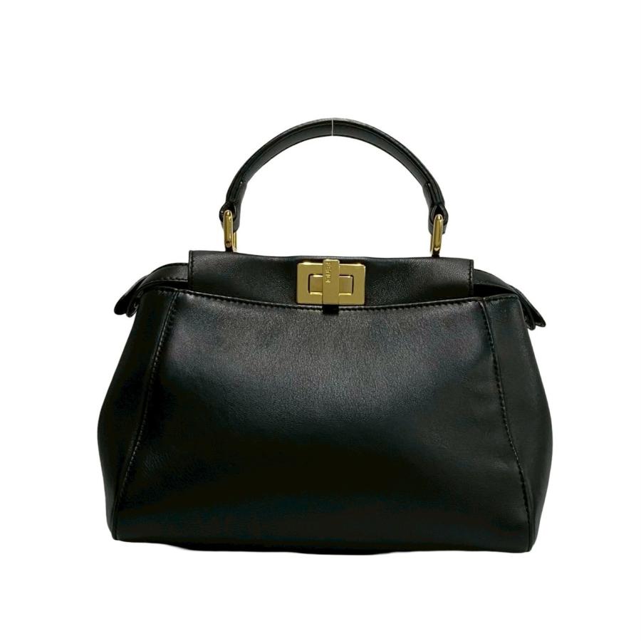 FENDI 極 美品 袋付き フェンディ ピーカブー ミニ レザー 本革 2way 