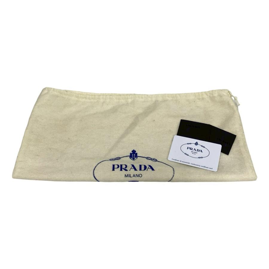 PRADA（プラダ） 極 美品 袋 鍵付き ロゴ 金具 リボン モチーフ レザー