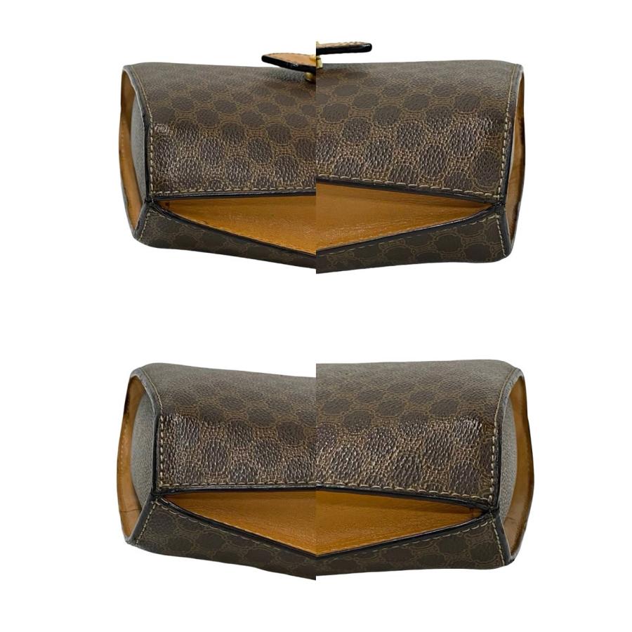 極 美品 袋付き CELINE セリーヌ マカダム ブラゾン トリオンフ 柄 メダル  モチーフ 金具 レザー ショルダーバッグ ブラウン 21720 CELINE（セリーヌ） 極 美品 袋付き マカダム ブラゾン トリオンフ 柄