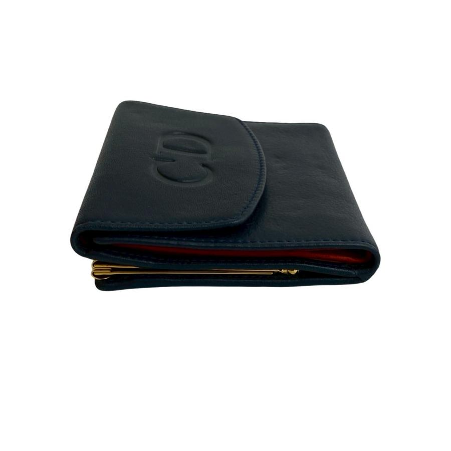 美品 Christian Dior ディオール 二つ折り 財布 CDロゴ 極 美品 Christian Dior クリスチャンディオール ヴィンテージ CD ロゴ