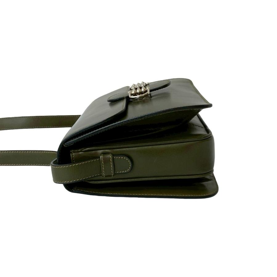 極 美品 セリーヌ ホースビット 金具 カーフレザー ショルダーバッグ ブラック CELINE 極 美品 袋付き セリーヌ ヴィンテージ 3連 ホースビット