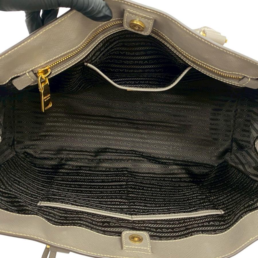 プラダ　ガレリア　2way トートバッグ 三角ロゴ　サフィアーノレザー　ブルー PRADA 極 美品 プラダ ガレリア 三角ロゴ 金具 サフィアーノ