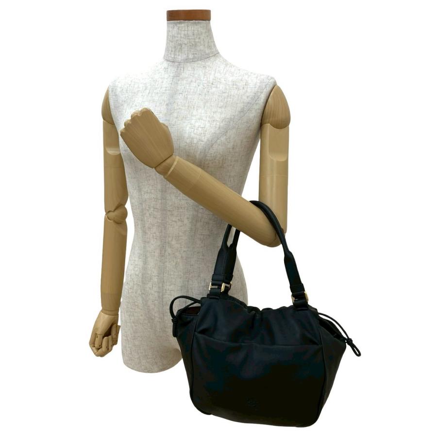 LOEWE 袋付 ヴィンテージ アナグラム ナッパレザー 巾着ショルダーバッグ LOEWE 袋付 ヴィンテージ アナグラム ナッパレザー 巾着