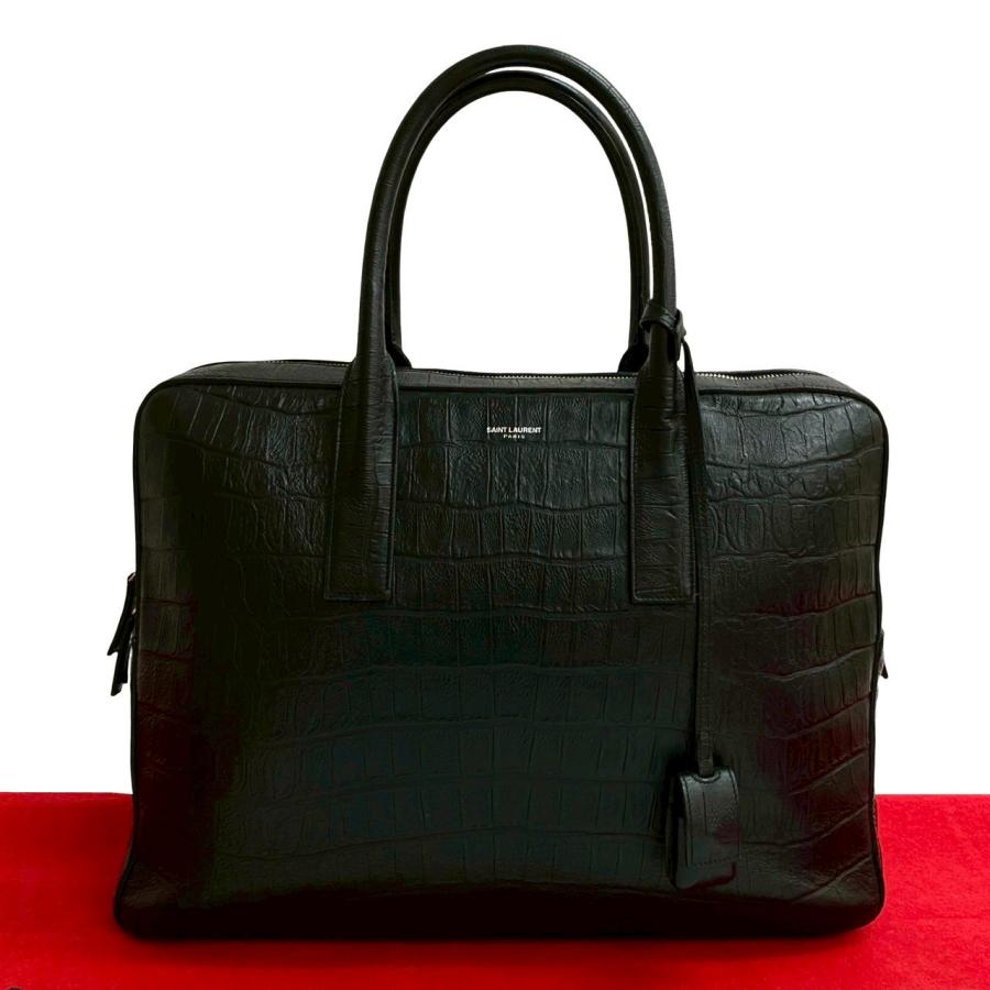 極美品】サンローラン ビジネスバッグ 2way ミュージアム クロコ 黒 本