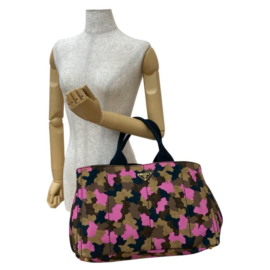 PRADA 極 美品 プラダ カナパ 三角ロゴ 金具 迷彩