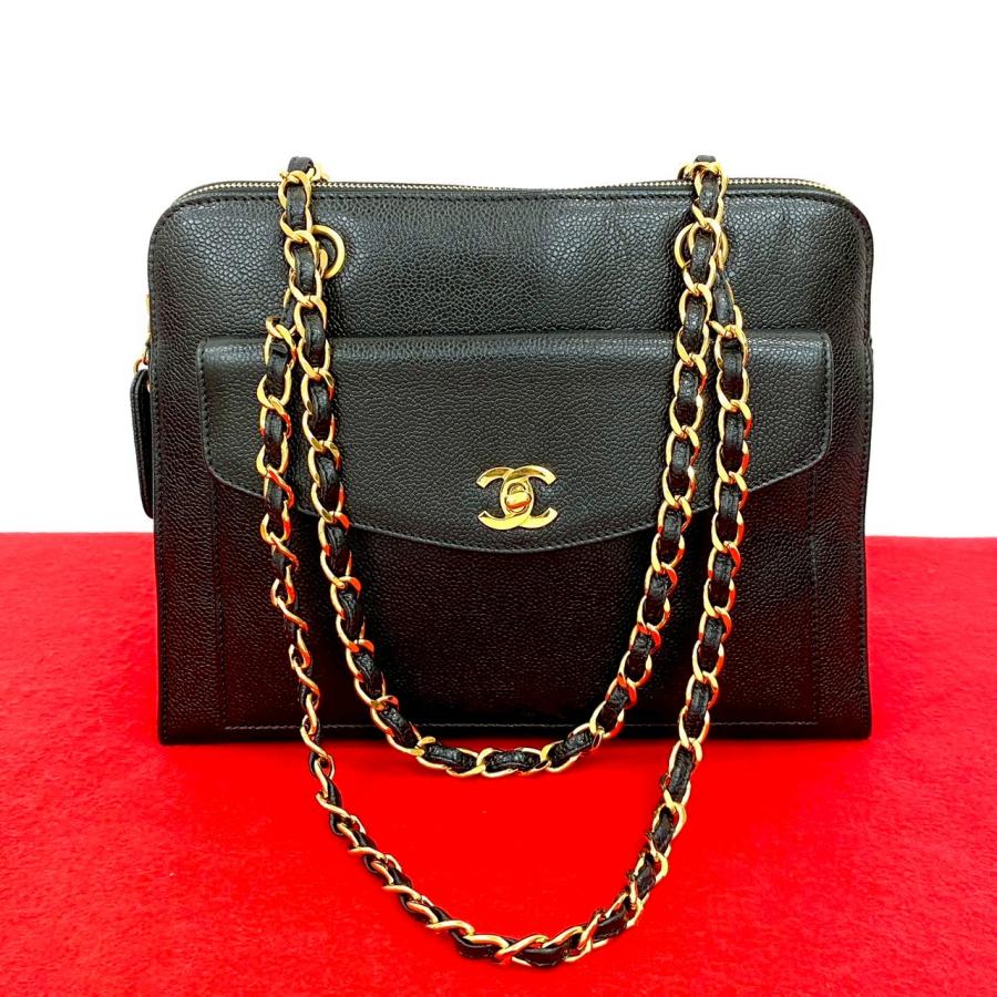 CHANEL シャネル【極美品】チェーンショルダー パンチング ココマーク