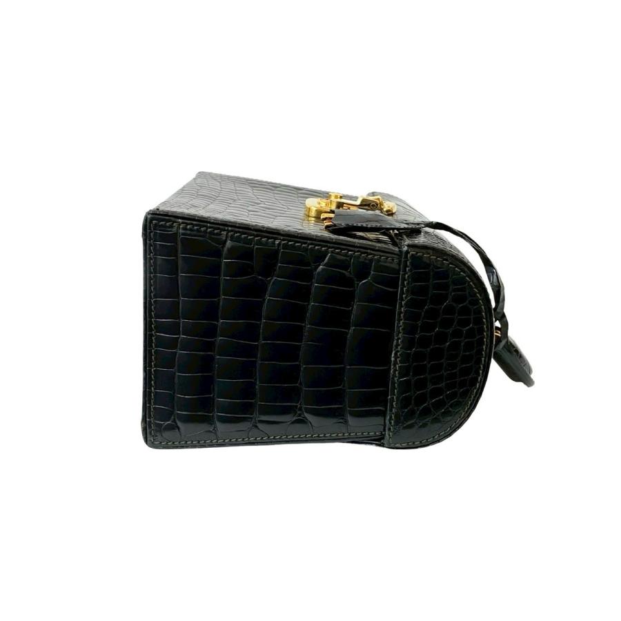 GUCCI グッチ＊ブラックサテン　シリンダーバッグ　黒　美品 GUCCI（グッチ） 極 美品 オールドグッチ ヴィンテージ レディロック