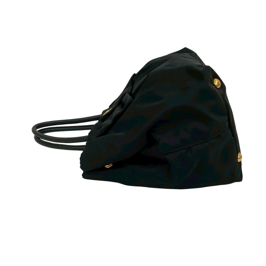 PRADA（プラダ） ほぼ未使用 ロゴ ゴールド 金具 リボン モチーフ