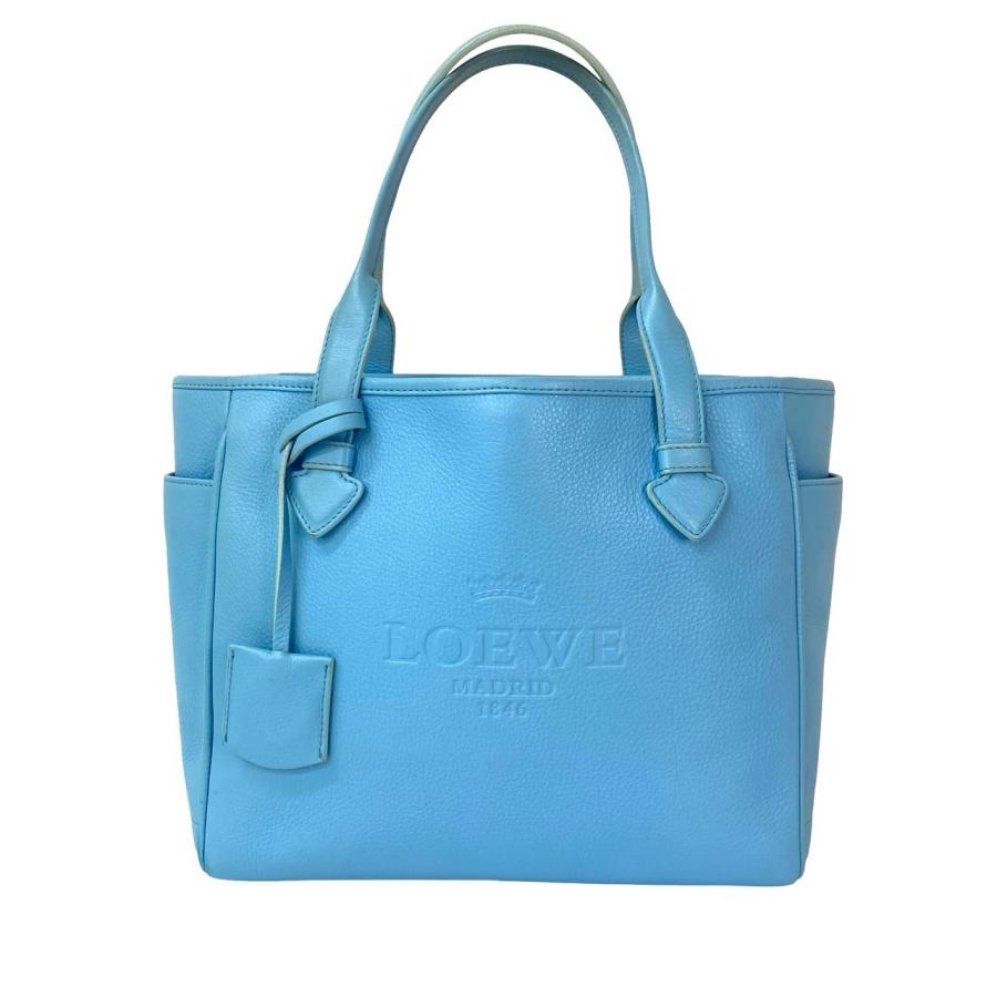 LOEWE（ロエベ） 極 美品 袋付き ヘリテージ ロゴ 型押し レザー 本革