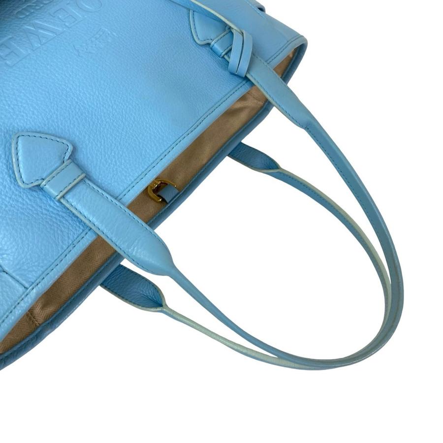 LOEWE（ロエベ） 極 美品 袋付き ヘリテージ ロゴ 型押し レザー 本革