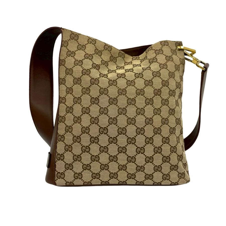 GUCCI（グッチ） 極 美品 GG ロゴ 金具 総柄 キャンバス レザー 本革