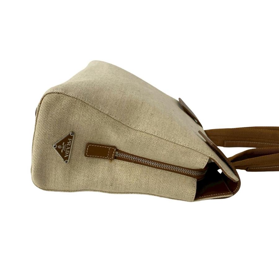 PRADA ブラウンレザー　ハンドバッグ　三角ロゴ PRADA プラダ ボストンバッグ ハンドバッグ 三角ロゴ レザー