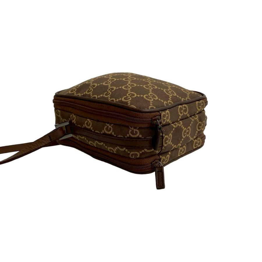 GUCCI グッチGGモノグラム キャンバス レザー ショルダーバッグ GUCCI（グッチ） 極 美品 GG ロゴ 総柄 キャンバス レザー 本革 ミニ